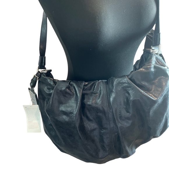 KATE WOOLSTENHULME Concealed Carry Black Leather Shoulder Hobo - Picture 4 of 10